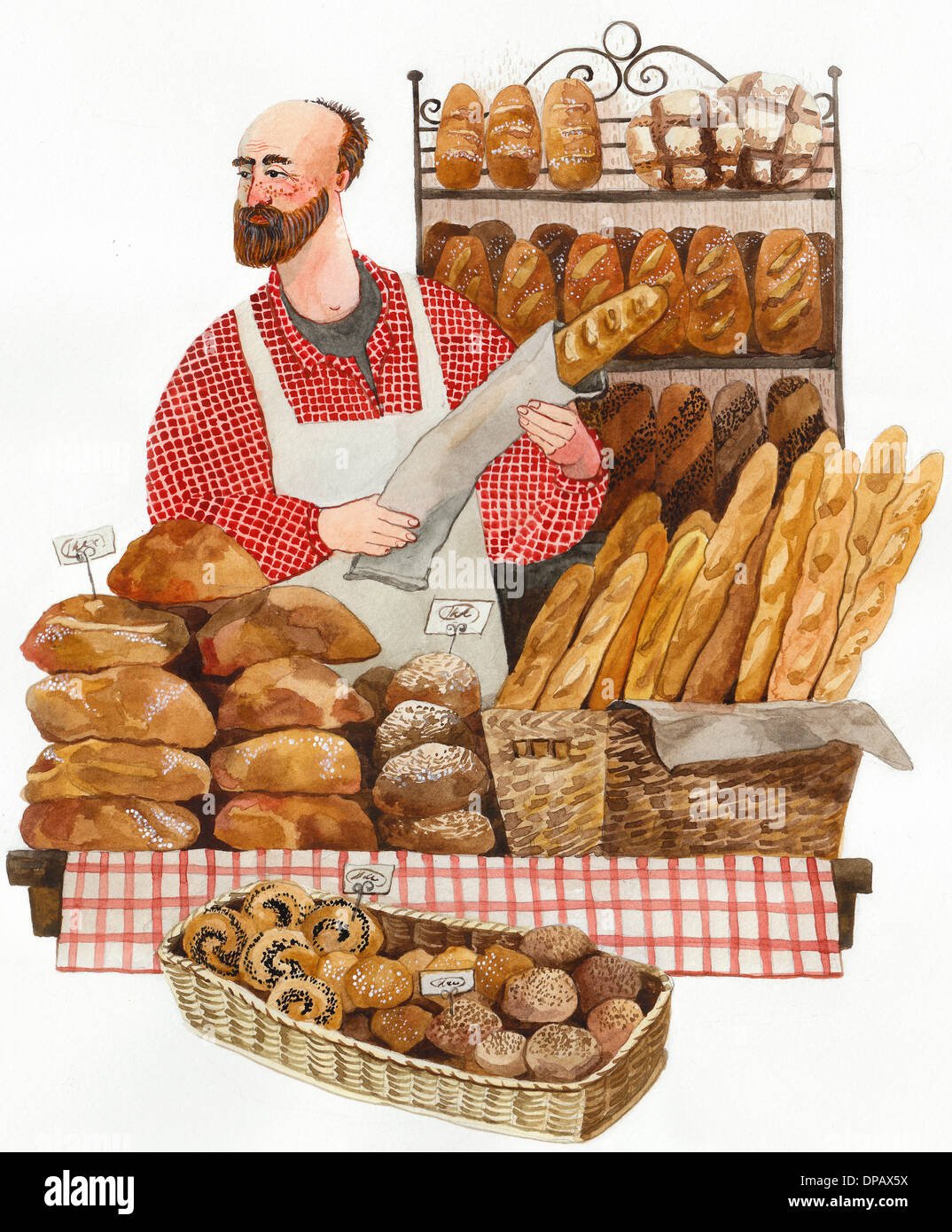 Булочник за прилавков