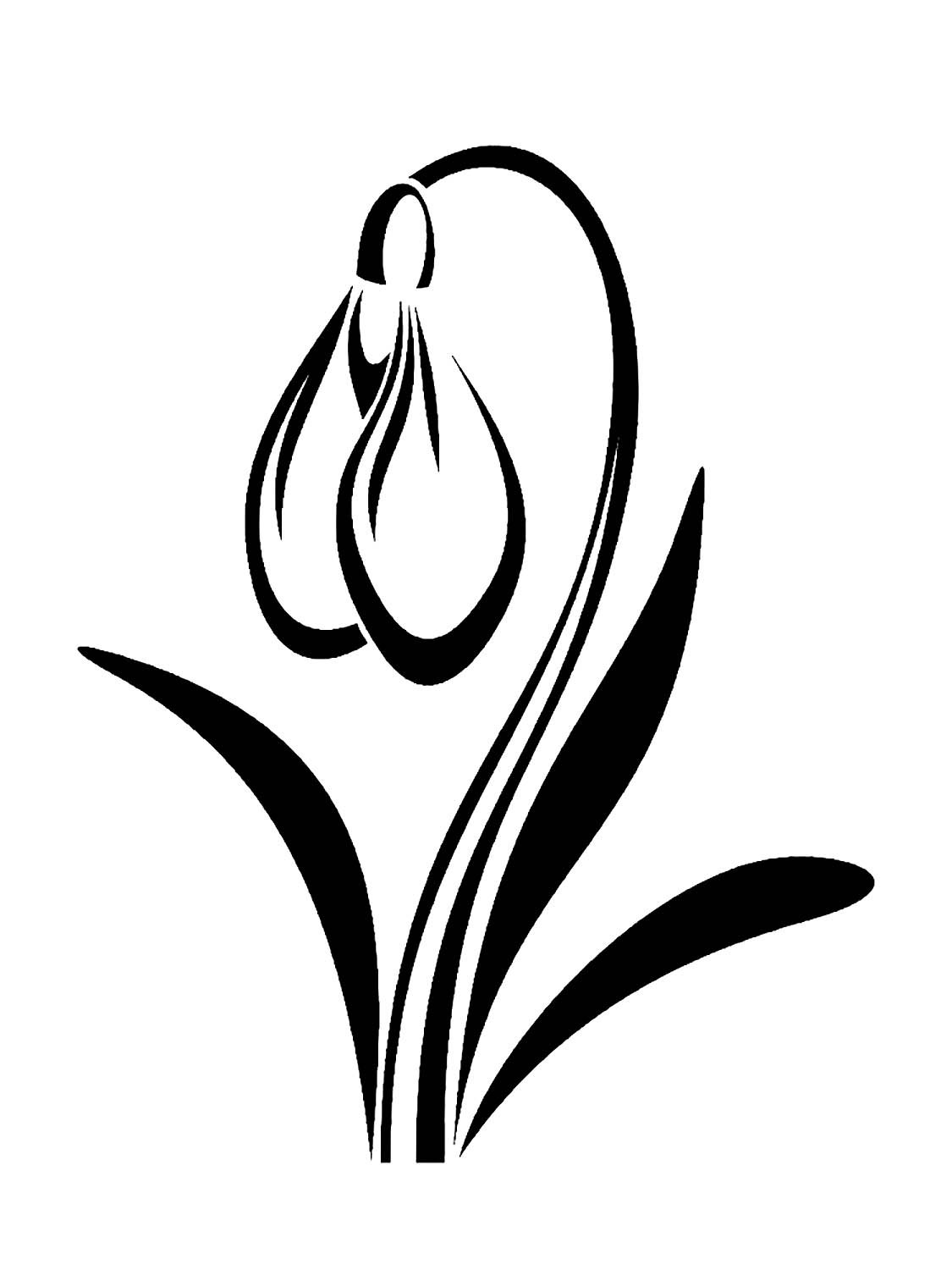 Подснежник силуэт вектор