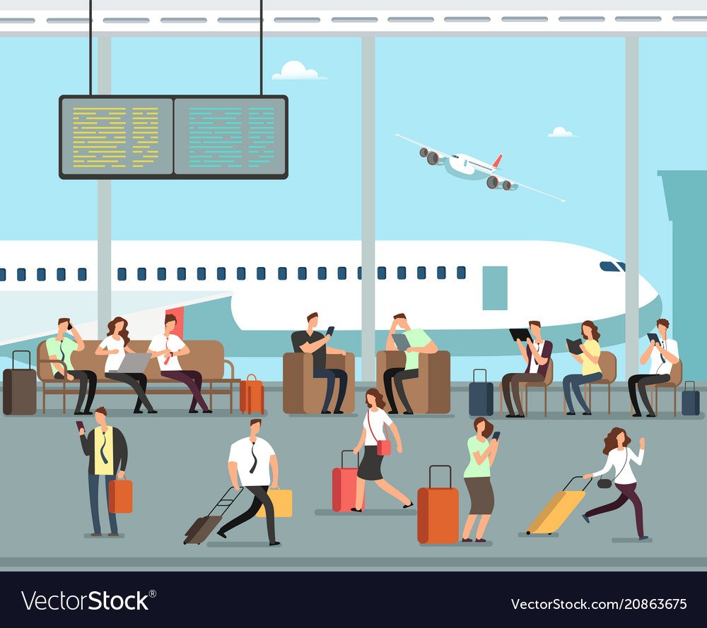 Аэропорт арт иллюстрации