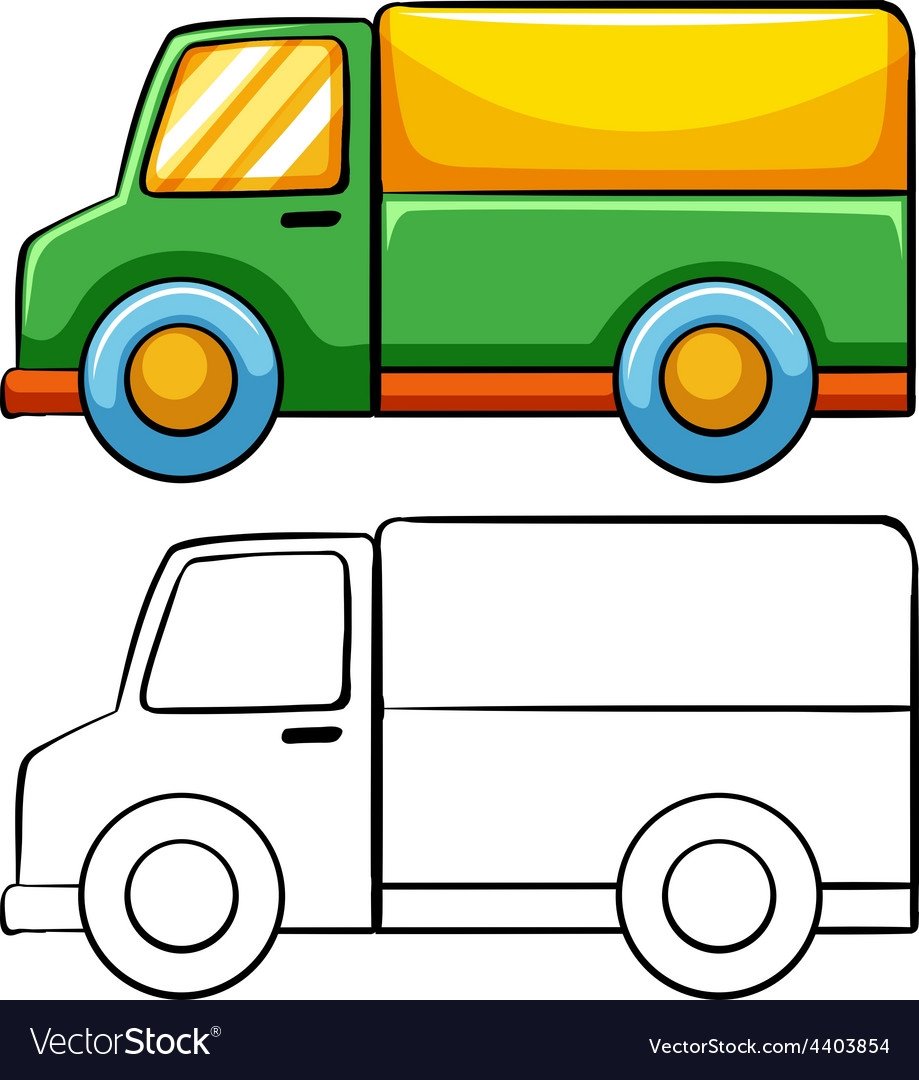 Мультяшный желтый самосвал