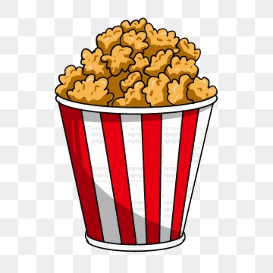 Готовый попкорн, логотип мишка