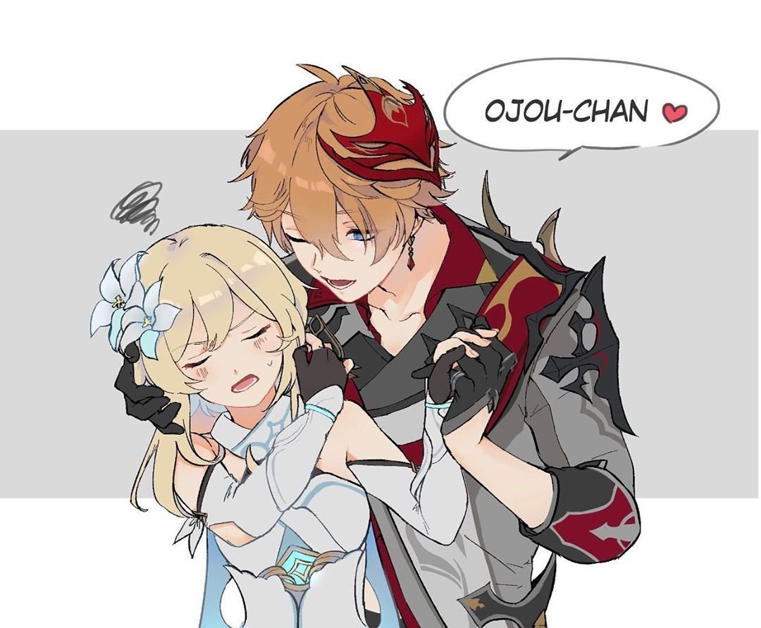 Геншин арты чаилд и люмин