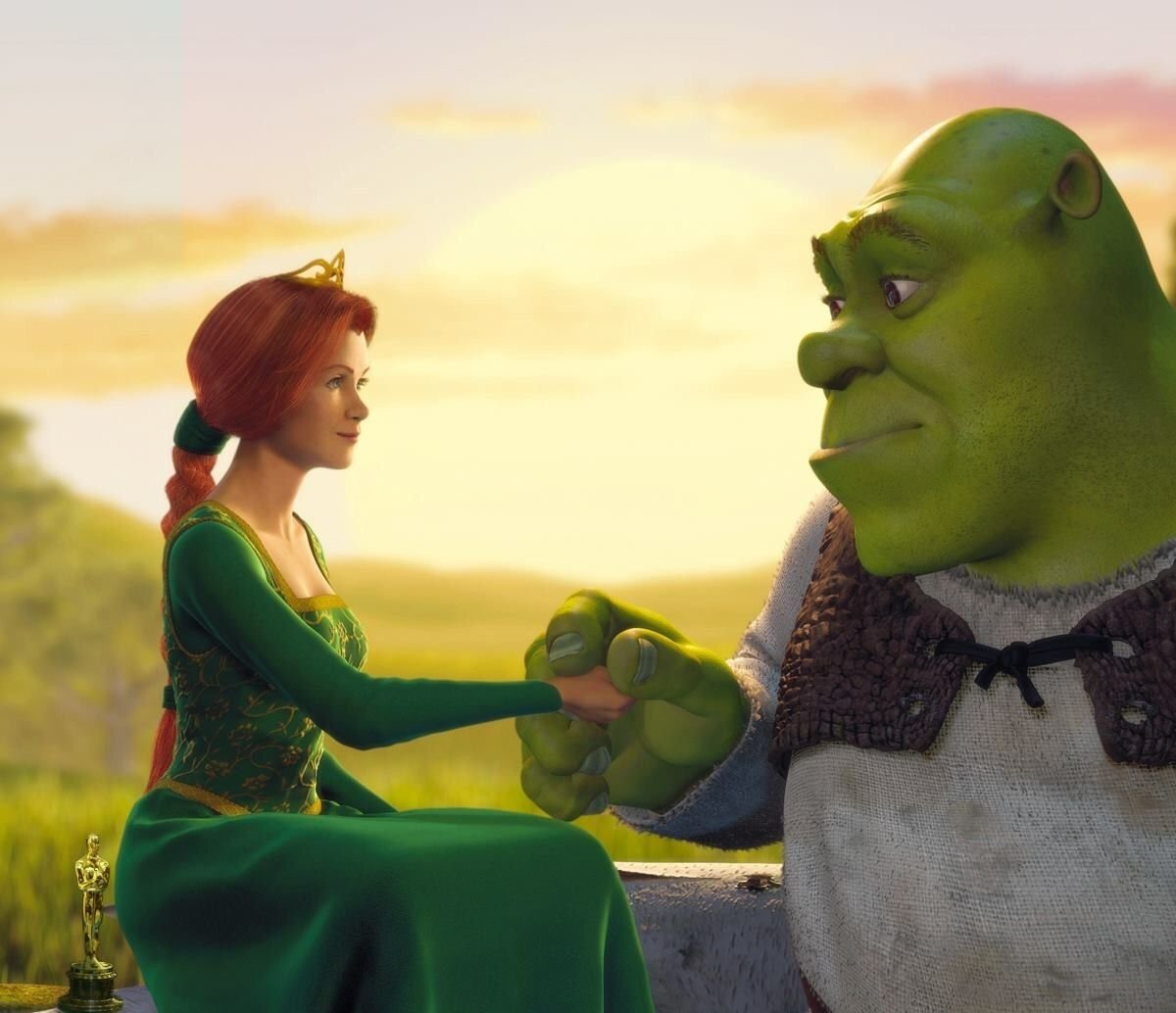 Шрек целует Фиону