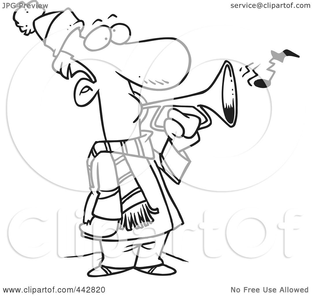 Трубач раскраска