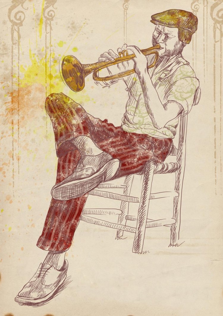 Мальчик играющий на трубе