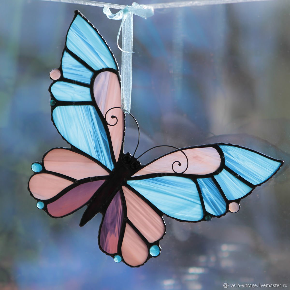 Витраж Тиффани бабочки
