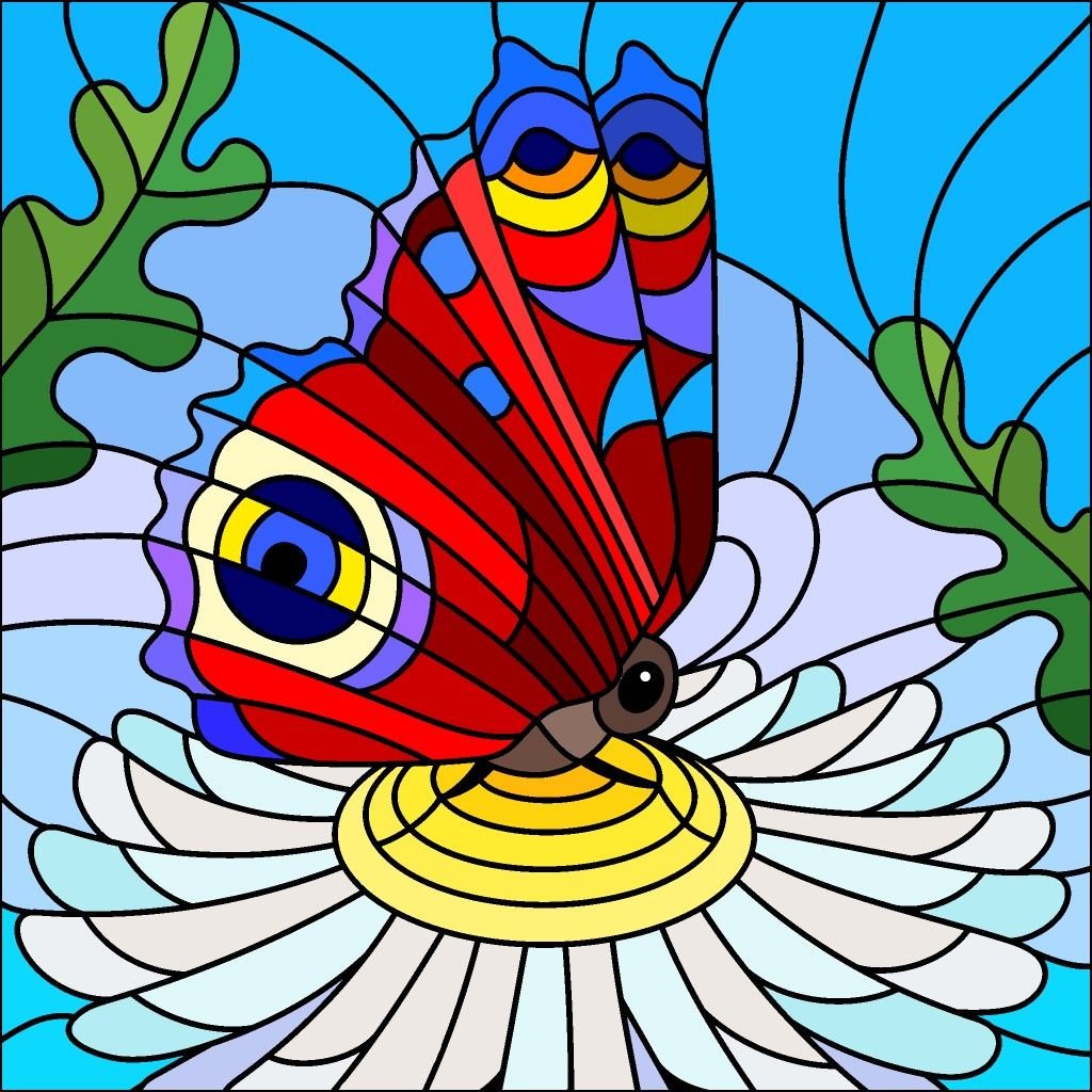 Бабочка витраж картинки