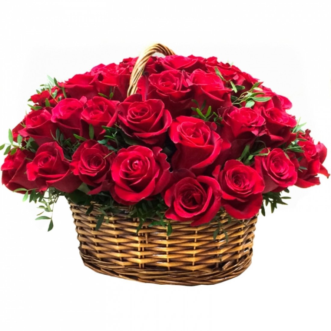 Огромный букет в корзине