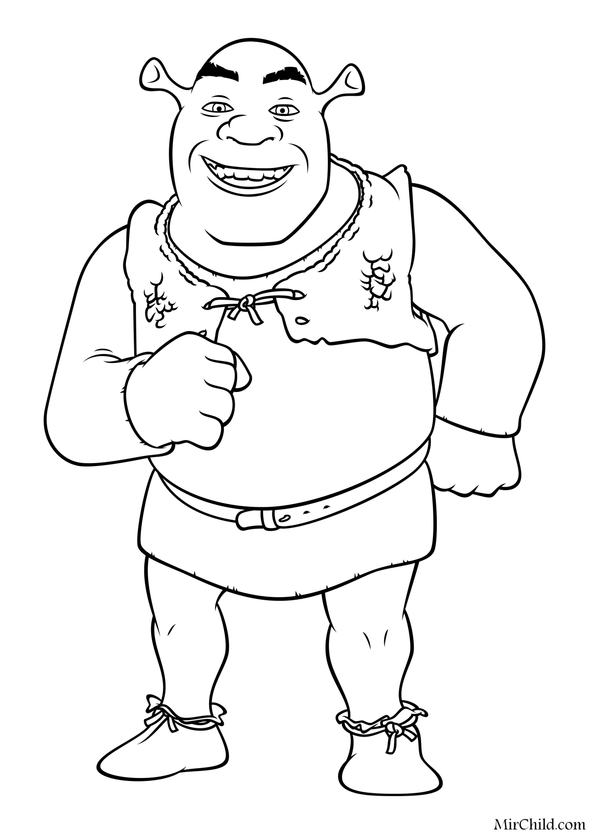 Шрек раскраска смешная