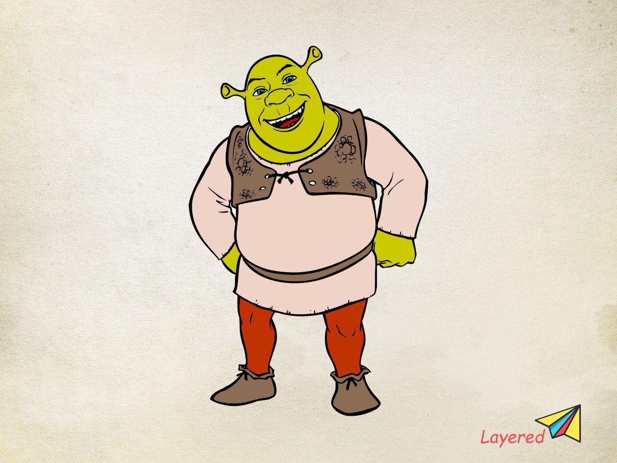 Раскраска Шрек и Фиона