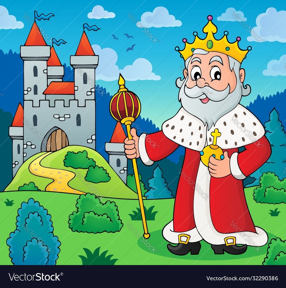 Шарж семья Король царь на троне