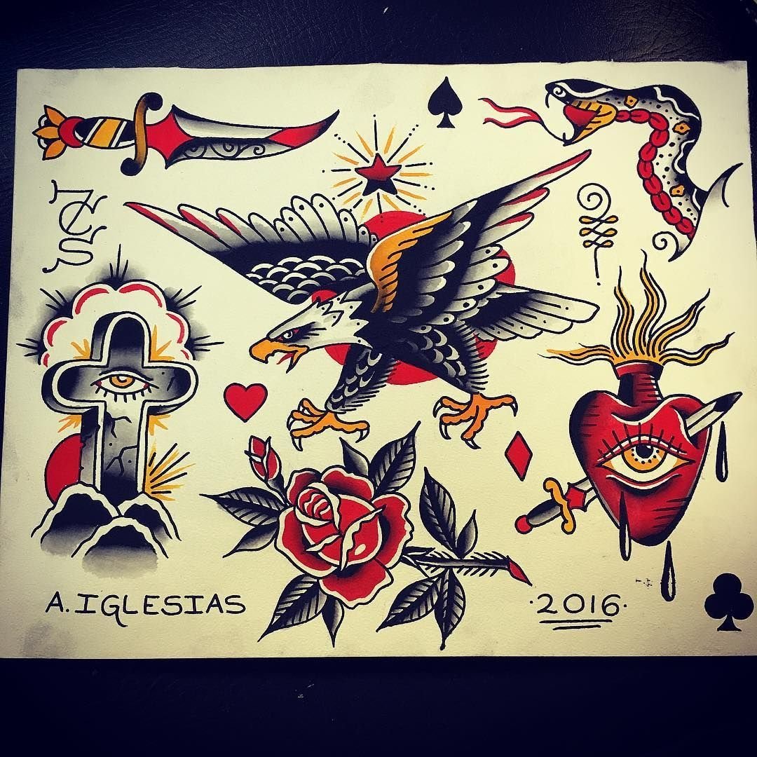 Эскизы тату в стиле Олд скул