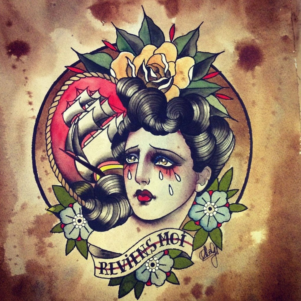 Тату в стиле традишнл