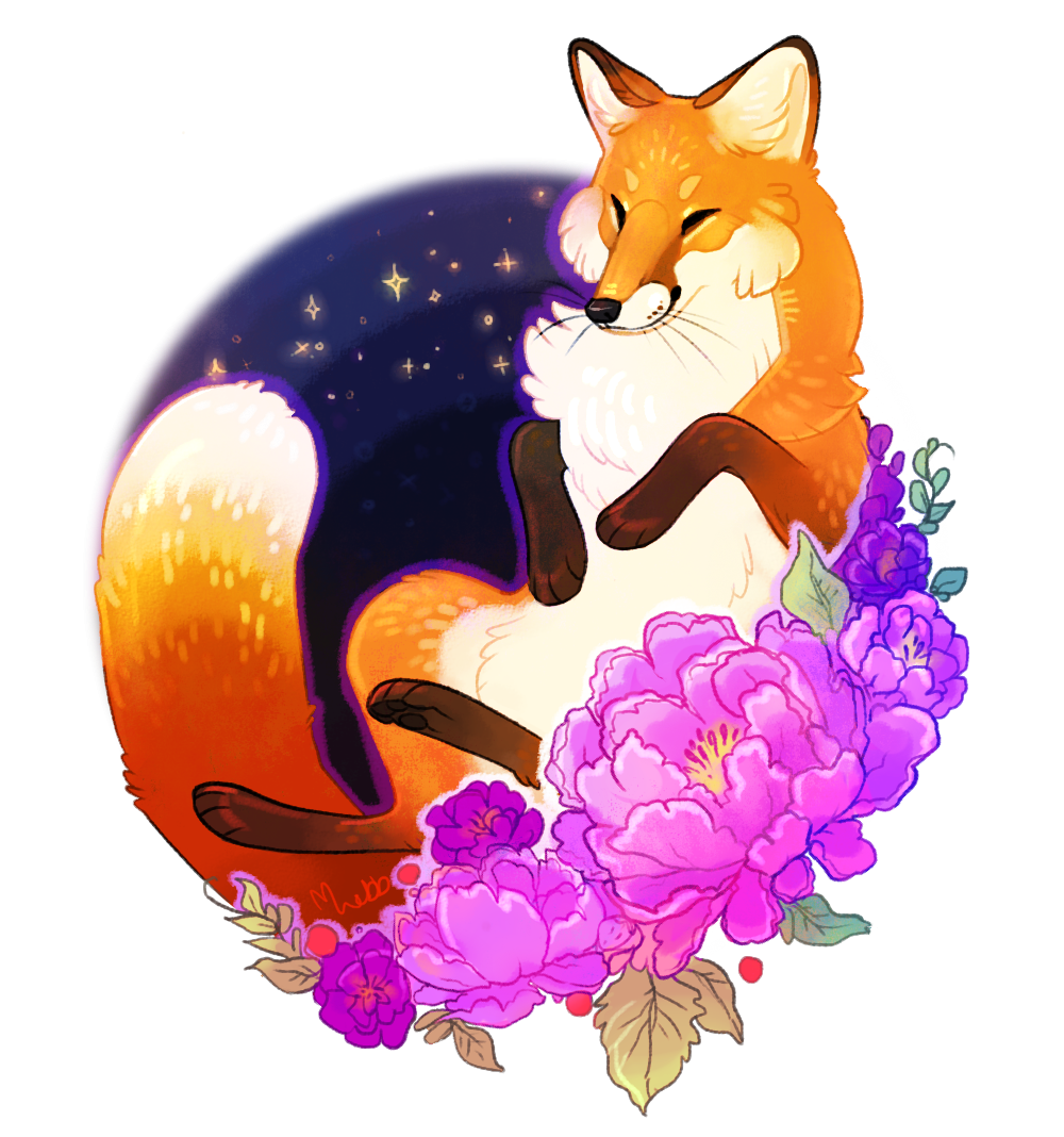 Новогодняя открытка с лисой