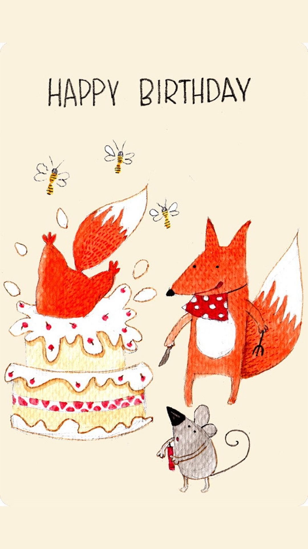 Лиса в венке из цветов