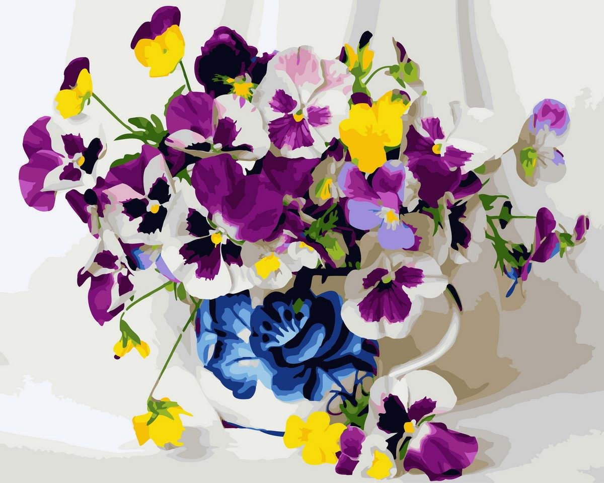 Лукошко с фиалками