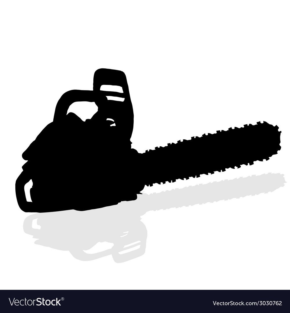 Бензопила черно белая