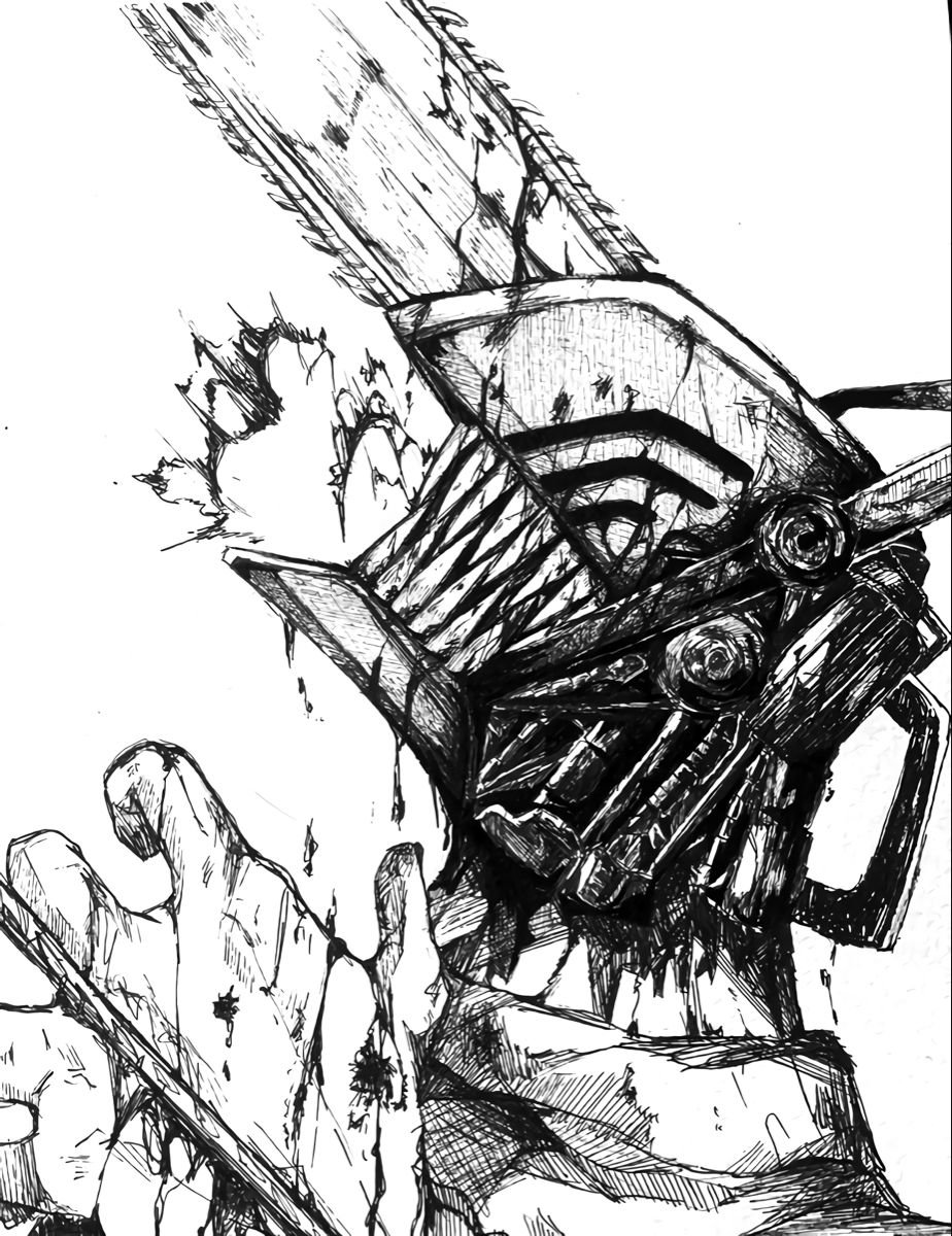 Человек бензопила эскиз