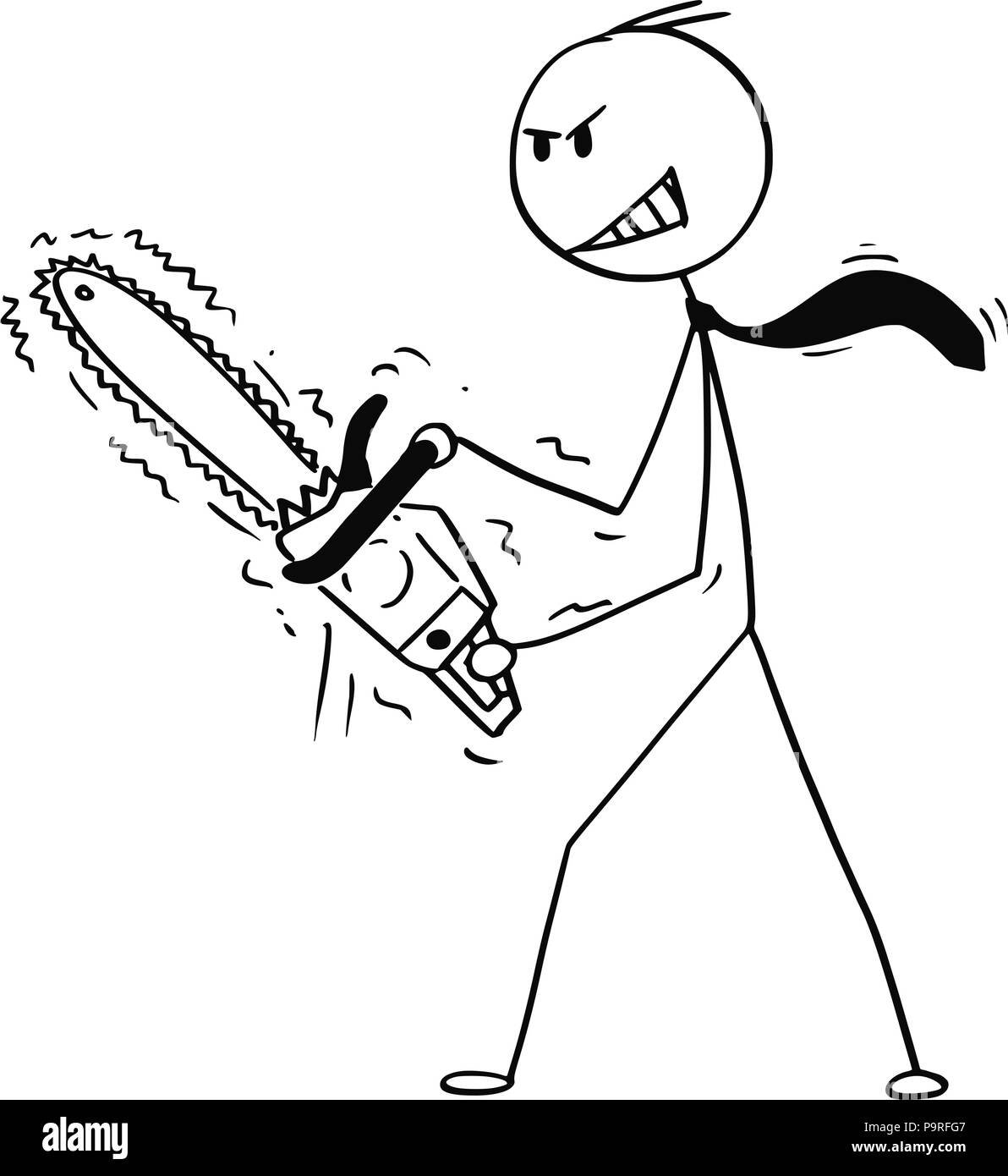 Человек бензопила нарисовать