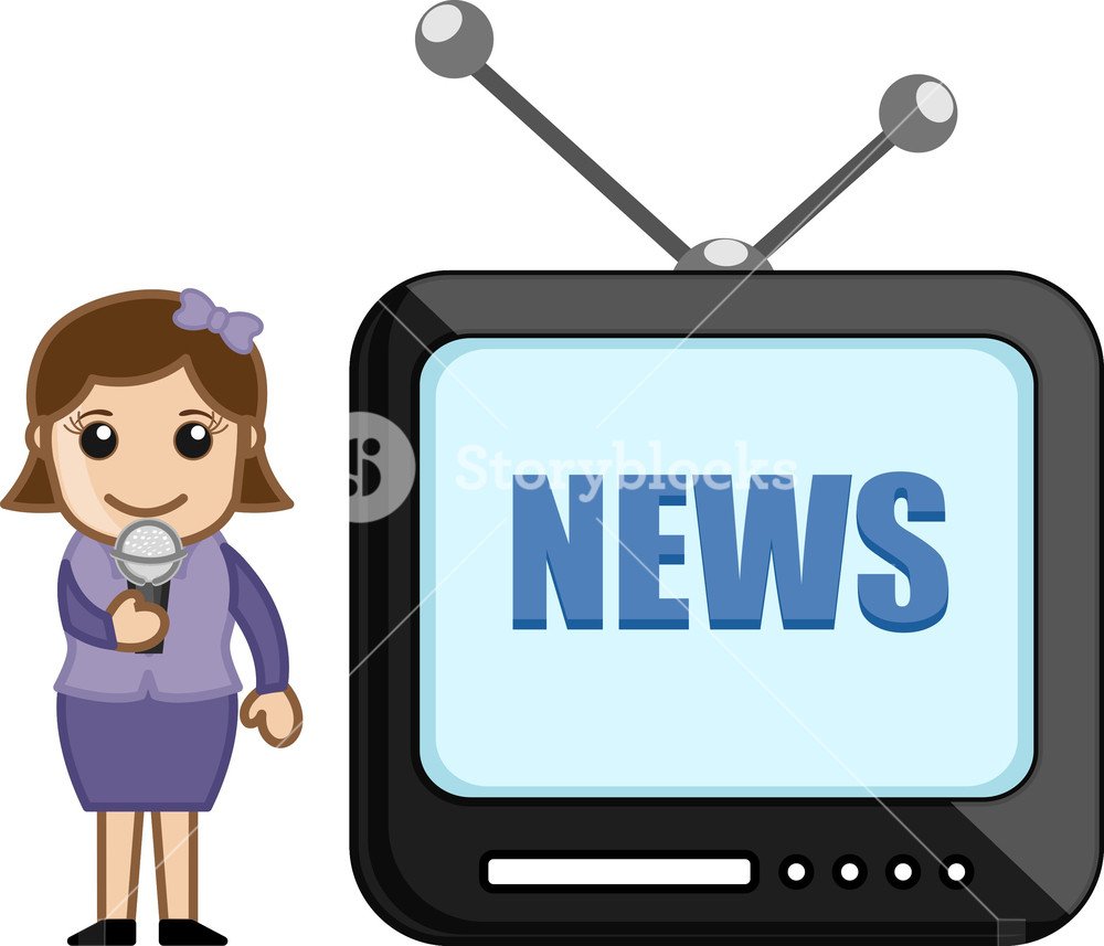 Корреспондент на телевидении рисунок