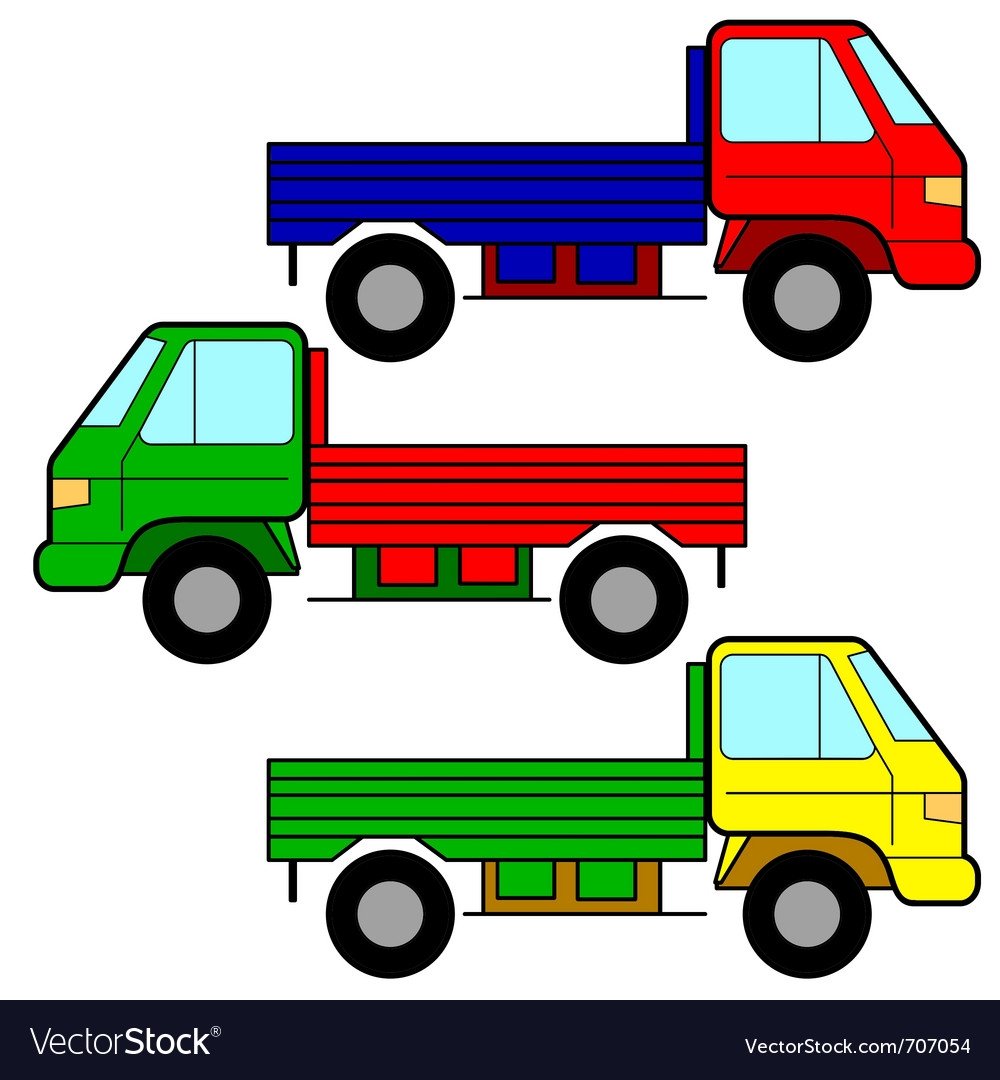 Разноцветные грузовые машины для детей