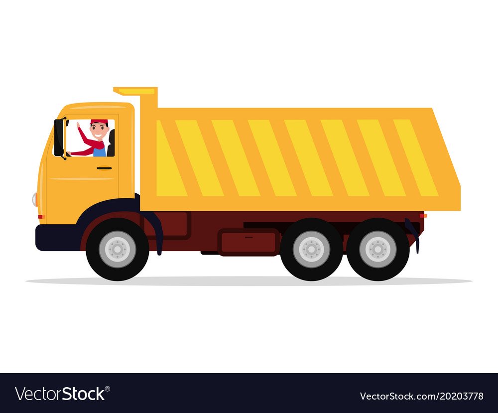 Желтый грузовик мультяшный