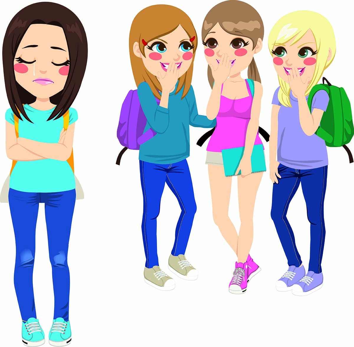 Подростки смеются