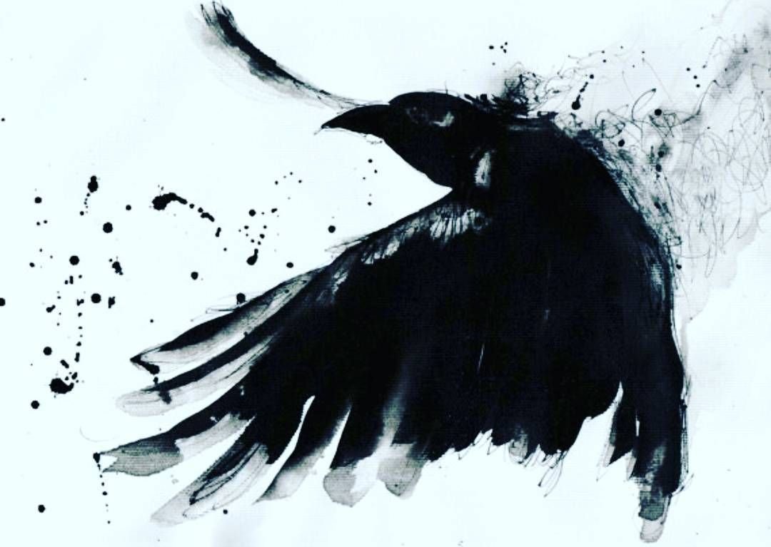Ворон летит арт