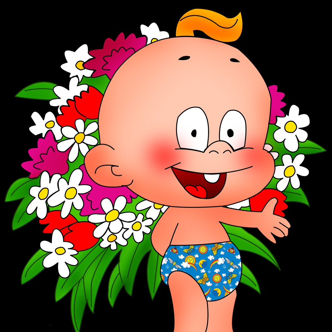 Пупс с цветочком