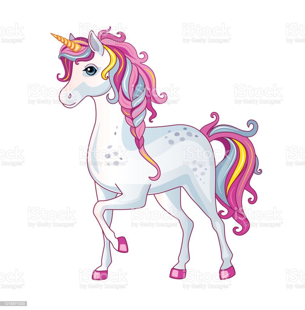 Белая Единорожка с радужной гривой