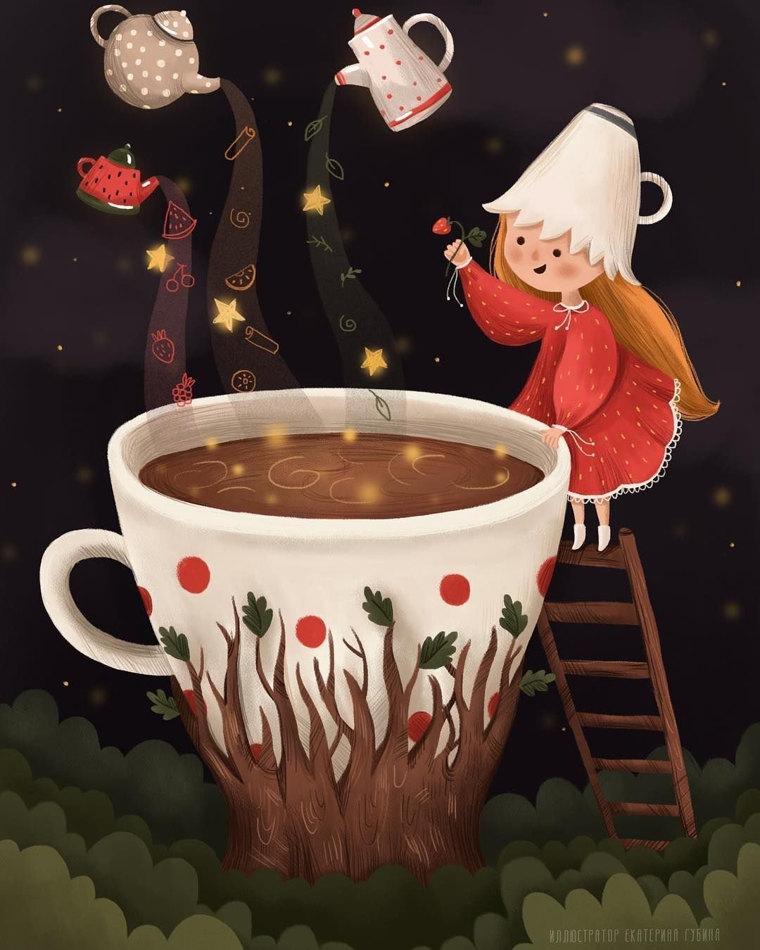 Чаепитие иллюстрации