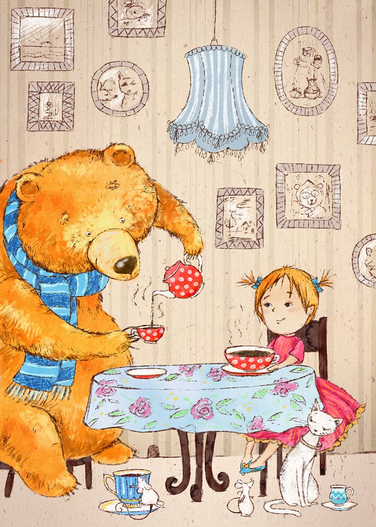 Милые иллюстрации чаепитие