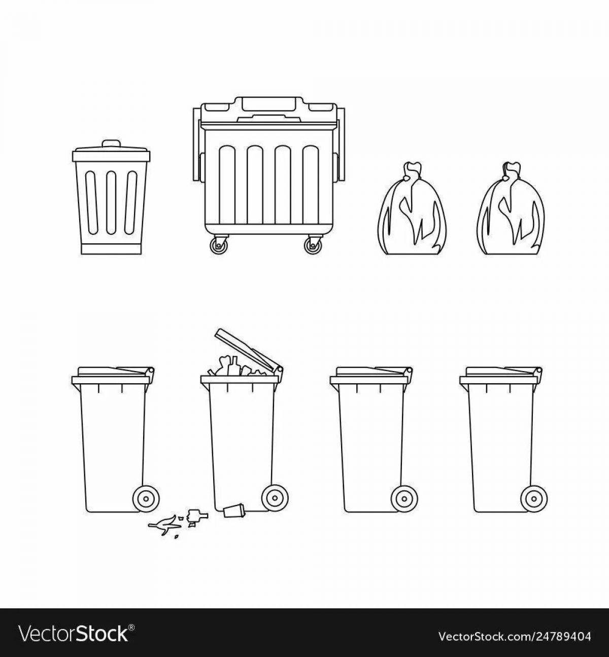 Мусорный контейнер мультяшный