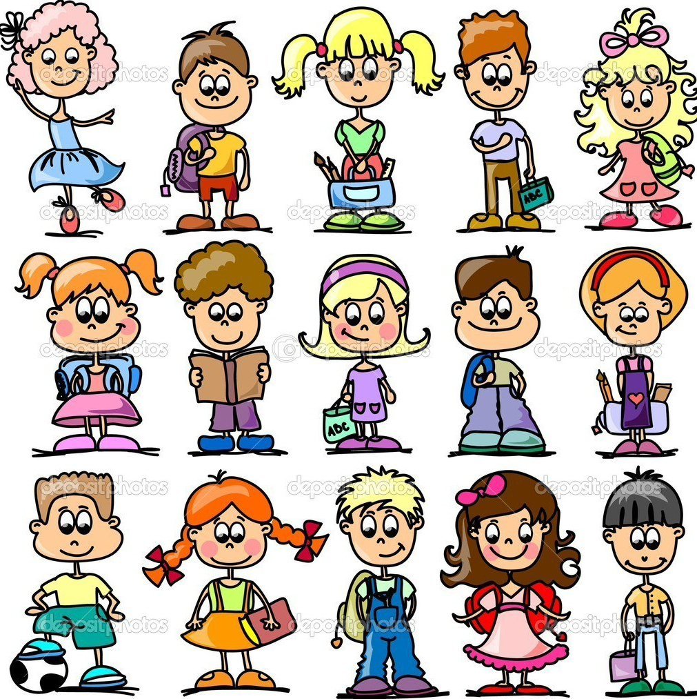 Веселые человечки школьники