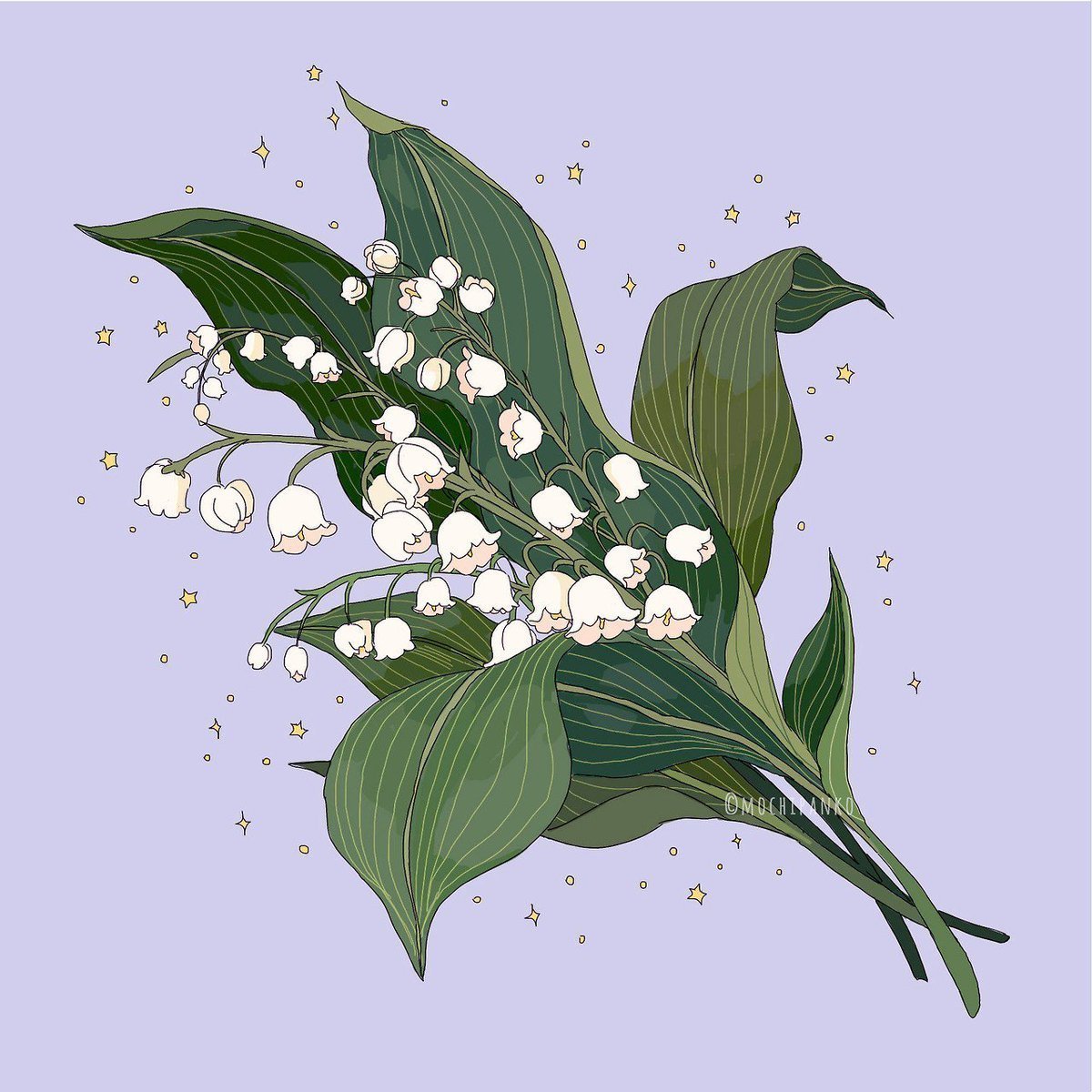 Орнамент с ландышами в полосе