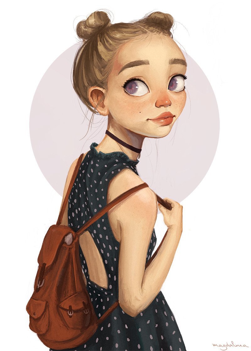 Красивые модные мультяшные девочки