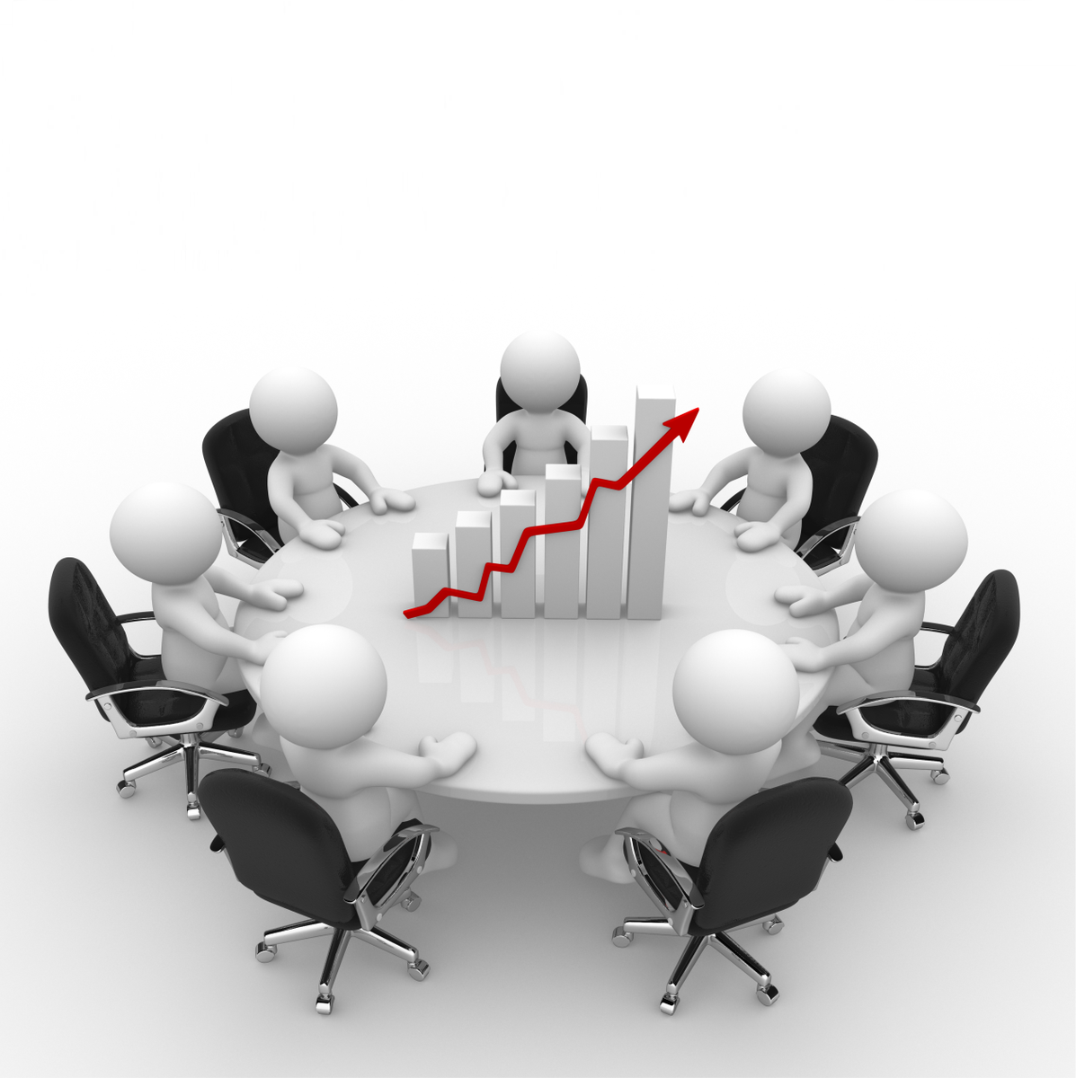 Человечки сидят за круглым столом