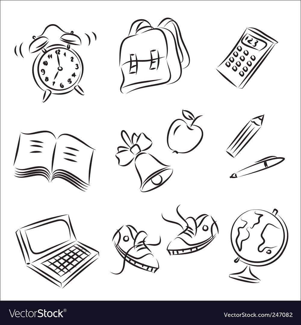 Векторные наклейки на школьную тему