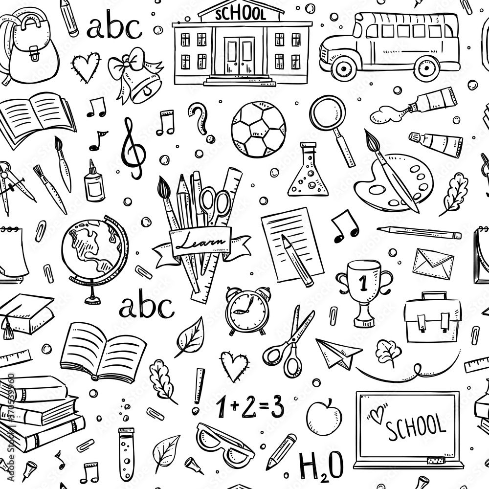 Раскраска канцелярские принадлежности