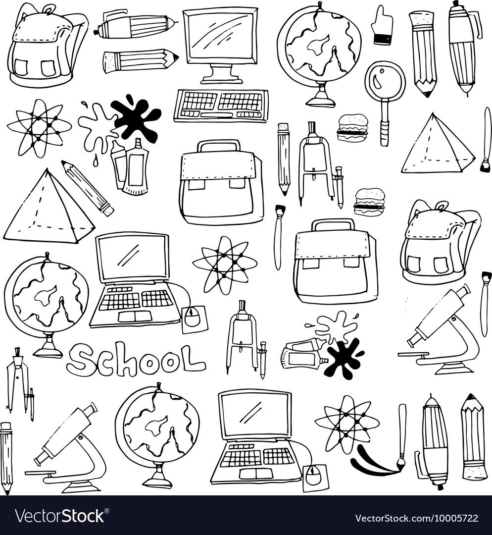 Паттерн школьный черно белый