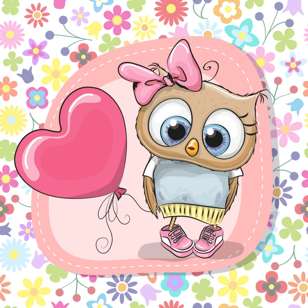 Сова с шариками открытки