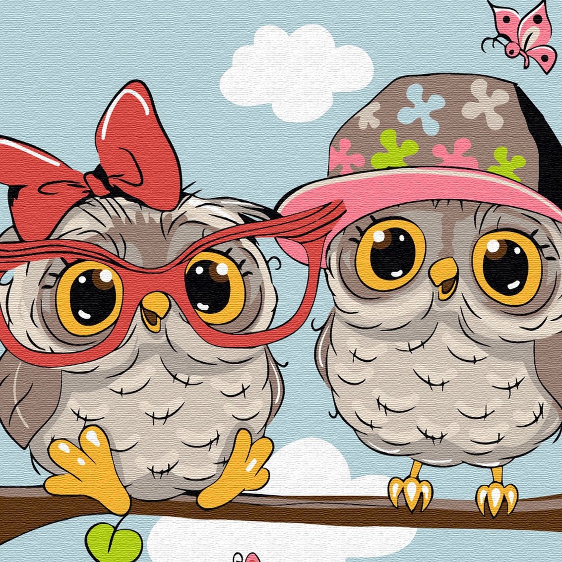 Сова на белом фоне мультяшная