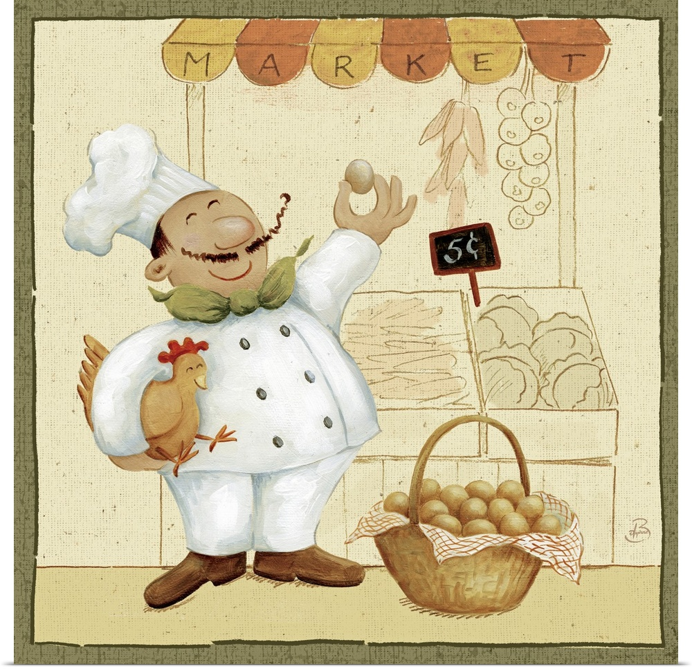 Повар на оранжевой фоне