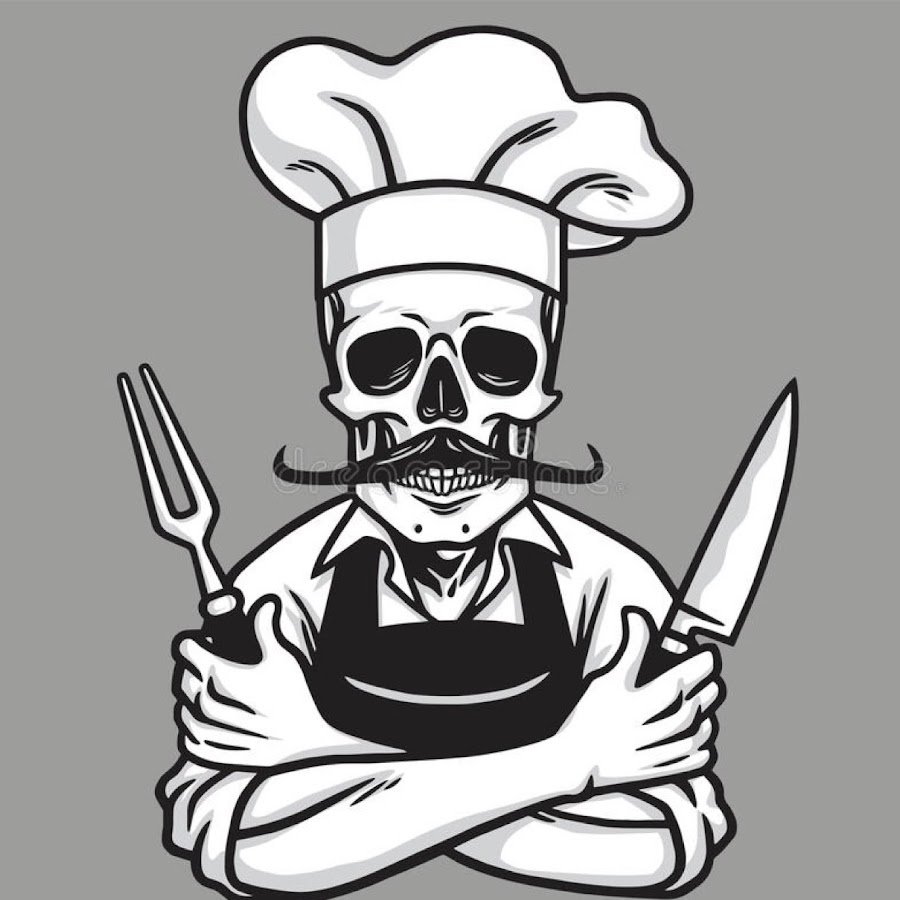 Череп в поварском колпаке