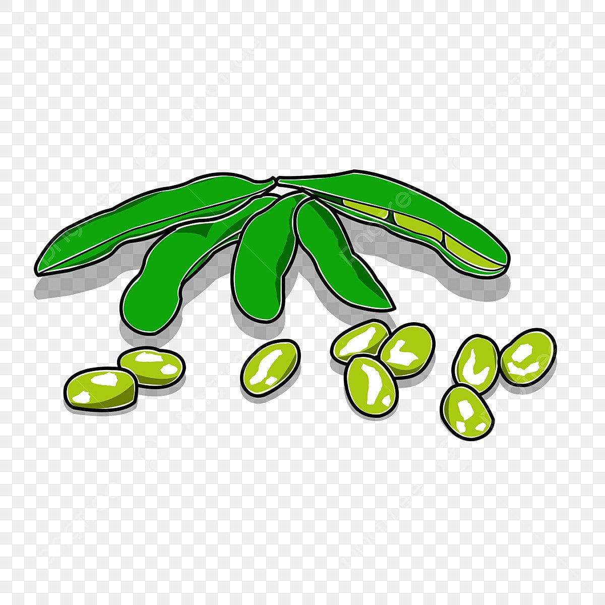 Мультяшная фасоль в стручке