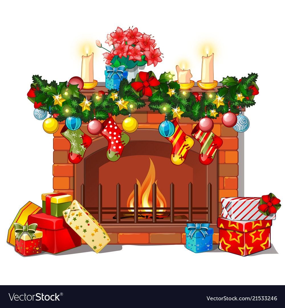 Векторная иллюстрация камин