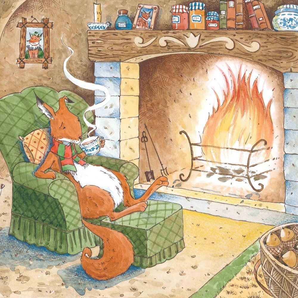 Новогодний камин на прозрачном фоне