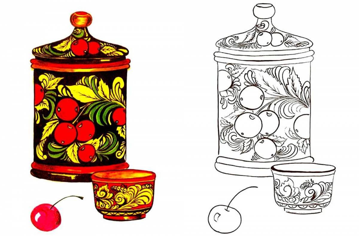 Хохлома раскраска