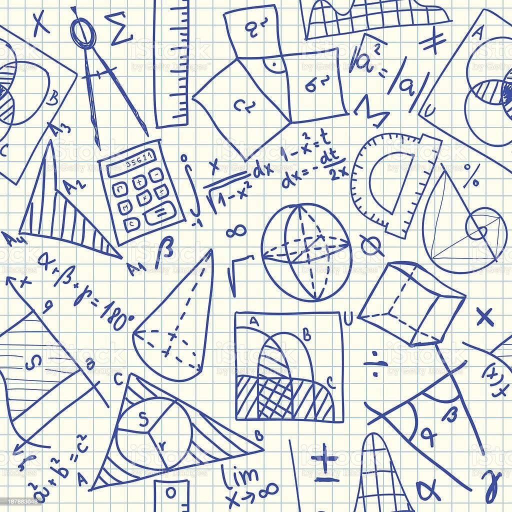 Школьные формулы на прозрачном фоне