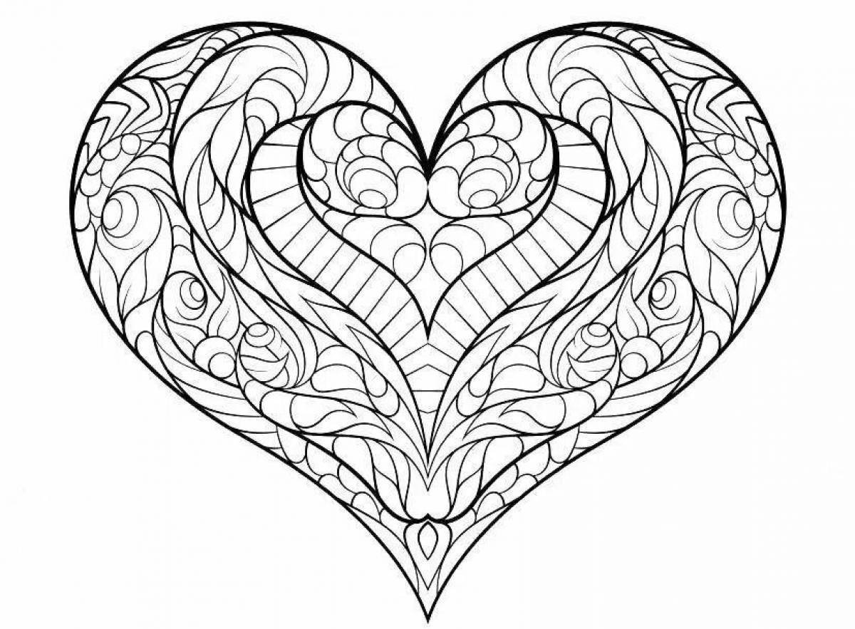 Сердце раскраска